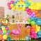 164pcs Summer Tropical Balloon Arch Garland Kit – Rainbow Hot Pink, Green, Orange, Blue & Purple Balloons with Sun, Coconut & Flamingo Foils for Hawaiian Luau, Aloha, Baby Shower & Birthday Party Decorations